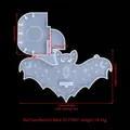 Stampo in silicone a forma di pipistrello per resina con motivi di stelle e dimensioni - Mensola per Portacandele Pipistrello 03-ZT#07