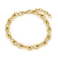Gepolijste gouden infinity schakelarmband met verstelbare karabijnsluiting voor dames - Goud