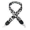 Adjustable 38mm nylon shoulder strap featuring black and white leopard print with silver hooks - Leopard Print Black Top Grain Leather