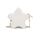Chic star-shaped PVC crossbody bag in creamy white with elegant gold chain strap - Off White