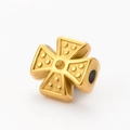 Golden stainless steel cross spacer bead with textured surface for DIY jewelry making - 3# Dotted Cross / Gold