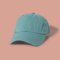 Classic six-panel cotton baseball cap in turquoise cyan with minimalist solid design - Aqua Green