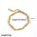 Bracciale a forma di pesce in acciaio inossidabile dorato 170 mm più 40 mm estensione - Bracciale d'Oro (TB3534-G)