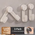 Set of 3 milky white suction cup pot lid holders made of stainless steel for kitchen wall - Set of 3 / Cream
