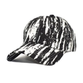 Unisex tie-dye baseballpet met zwart-witte tijgerpatronen en een gebogen klep - M(56-58cm) / Zwart