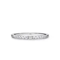 Minimalistischer S925 Silberring mit Hammerschlag-Textur und rechteckigem Zirkonstein - US 5 / Silber