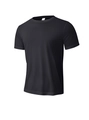 Camiseta deportiva negra de hombre, corte ajustado, poliéster transpirable en talla L - S / Negro