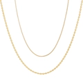 Double layered gold titanium steel necklace with bead chain and sleek minimalist design - Gold