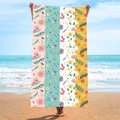 Microfiber beach towel with four-color floral patchwork design on the sunny beach - B68-Holiday Pastoral Floral