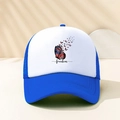 Blau-weiße Trucker Cap mit Sternen-Schmetterlingsdruck und Freedom-Schriftzug für Damen - Königsblau