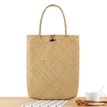 Bolso bandolera de paja tejida a mano en color marrón natural para playa y ocio - Color Original