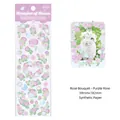 Purple rose themed stickers with laser ribbon patterns for bullet journaling decoration - Rose Bouquet - Purple Rose