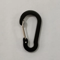 Matte black D-ring aluminum alloy carabiner clip with spring gate for outdoor camping - Black