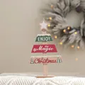 Christmas wooden tabletop tree ornament with Enjoy the Magic of Christmas text - Letter Road Sign Style B