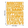 Orange vinyl alphabet and number stickers set with 1.5 inch character dimensions - Orange