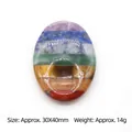 Oval 7 Chakra stone cabochon 30x40mm with layered natural colorful healing crystals - Oval Thumb Stone