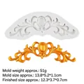 European embossed vine silicone fondant mold B599 with white mold and gold finish demo - European Gorgeous Relief (B599) / Gray