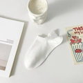 Calze bianche corte in cotone con bordo a costine e design pratico antiscivolo - Taglia unica / Bianco Puro