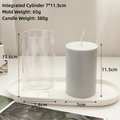 DIY plastic candle mold for cylindrical candles with detailed dimensions 7.4x13.6cm - Flat Top Cylinder 7x11.5cm