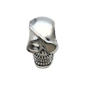 Silver skull bead with pirate eye patch for DIY handmade bracelet and jewelry making - 1pc Skull