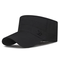 Schnelltrocknende schwarze Cadet Cap mit YS-Logo-Stickerei für Outdoor-Aktivitäten und Sonne - Verstellbar / Schwarz