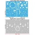White Christmas window static stickers set with reindeer, snowflakes and Santa Claus - Christmas Element Pendant Static Sticker XC004