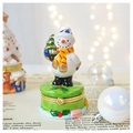 Christmas snowman ceramic jewelry box with golden tree and scarf for holiday gift - Pine Tree Snowman 6*10cm
