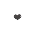 Detailed view of heart-shaped black stainless steel pendant with dual mounting holes - 12mm / Black
