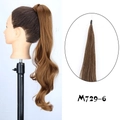 28-inch long wavy brown ponytail extension for women with wrap-around hair detail - 6 Light Brown