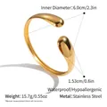 Brazalete abierto minimalista de acero inoxidable dorado de 6,0 cm de diámetro - Acero inoxidable / Dorado (YYBL025042-G)