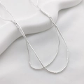Perle rettangolari minimaliste placcate argento per bracciali e collane fai da te - Perla Distanziatrice a Tubo (9#) / 1.3*1.5mm / Argento