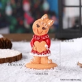 Gingerbread rabbit figurine with heart, resin Christmas ornament, 8cm height decor - Resin / Heart Bunny Ornament - Small - Kraft Box (7142H-0101)