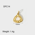 Detail of 14K gold plated triangular scallop pendant with dimensions and weight data - DFC14 Triangle Hollow