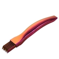 Rainbow gradient stainless steel scallion shredder with ergonomic curved handle - Magic Red