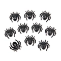 Set of 10 black spider charms for DIY jewelry making with built-in hanging loops - Style 9 21x22mm