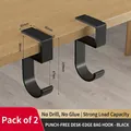 2er-Pack schwarze Handtaschenhalter für Schreibtische aus Metall mit Maßen - Mattschwarz (2er Pack)
