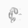 Silver chain-style stainless steel adjustable star and moon ring with 1.7cm diameter - Steel Color (071 Style) / 1.7cm (Adjustable)