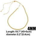 Collier rétro perles en cuivre plaqué or 18 carats boules 4mm chaîne de 50cm - 4mm