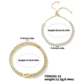 Détails des dimensions et du poids pour l'ensemble de bracelets tennis en zircon doré - Ensemble de 2 Chaînes Tennis / Or/Zirconium Blanc
