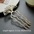 Épingle à cheveux dorée en forme de U avec papillon, gland et perles de style vintage - Style Feuille de Ginkgo (139#) / Or
