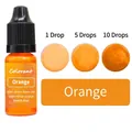 Orange candle dye liquid 10ml in dropper bottle showing tiered color concentration - 10ml / Orange