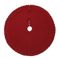 Klassische 48-Zoll-Weihnachtsbaumdecke in Rot aus Strickmaterial mit Zopfmuster-Details - 48 Zoll/122CM / Purpurrot