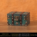Vintage emerald green wooden storage box with brass studs and traditional Chinese lock - Xi Lin Men Lock / Small / Emerald