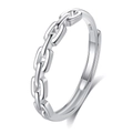 S925 sterling silver couple ring featuring a creative half-chain and half-smooth band design - FDJZ-315-Men's