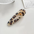 Vintage leopard print acetate hair clip with golden metal spring closure for women - Water Drop Brown Leopard