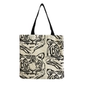 Close-up of canvas tote bag showing black tiger print pattern and fabric texture - Modern Art Tiger Head (hm2702)