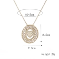 Gold plated heart pendant necklace with marquise zircon stones and box chain - Gold