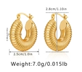 Detailed size specifications for gold geometric spiral hoop earrings with 2.8cm height - Gold (KE0870-1 Small Croissant)