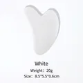 Weißer herzförmiger Harz Gua Sha Schaber wiegt 20g mit Maßen 8.5x5.5x0.6cm - Weiß