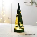 Green Christmas tree lantern with reindeer and snowflake cutouts and warm glow light - Green Cone